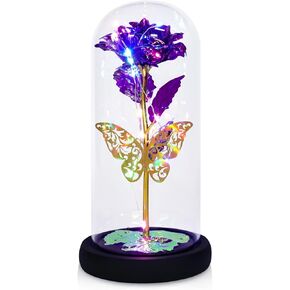 هدايا جالاكسي روز لها، زهرة ورد صناعية ملونة، وردة في قبة زجاجية، هدايا وردة مضيئة للأم والابنة والجدة والزوجة والصديقة، هدية عيد الحب وعيد الميلاد وعيد الميلاد in Kuwait