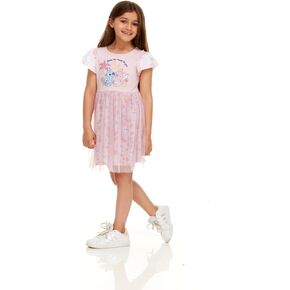 Disney Stitch & Angel Sequin Sleeve Tulle Dress-Girls Sizes 2-6x