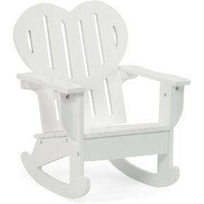 Emily Rose 18-Inch Doll Furniture Accessory -18" Doll White Adirondack Indoor/Outdoor Rocking Chair - fits 14-18 inch Dolls