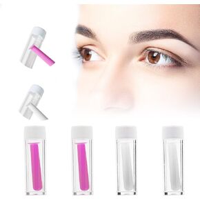 Neptniopllab 4 Pieces Soft Contact Lense Remover Tool, Easy Silicone Contact Lenses Suction Cup with Bottle for Soft Hard Lenses, for Home or Travel Use (Pink and White)