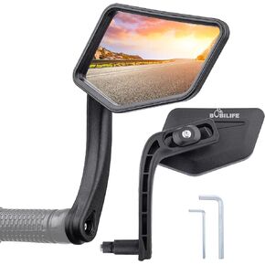 Bike Handlebar Bar End Rear View Mirror - Big Size 360° Adjustable HD Convex Glass Lens Rearview Side Mirrors for Mountain Bike Bicycle Scooter E-bike, 2 Pack