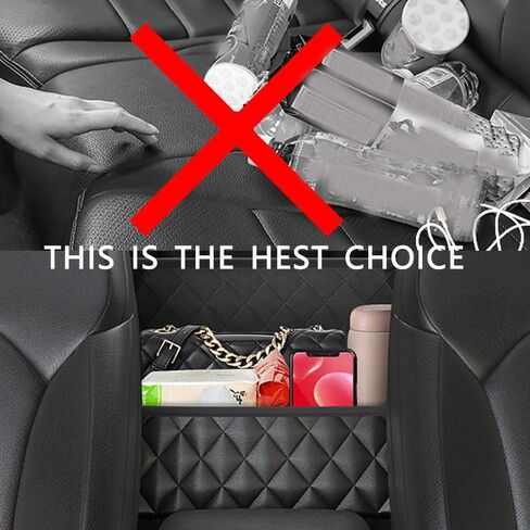 Large Capacity Purse Holder for Car,Leather Double Sided Car Storage Pocket Between Seats,The Most Practical Car Seat Organizer for Holding Phone,Key,Purse,Bottle,Umbrella in Saudi Arabia