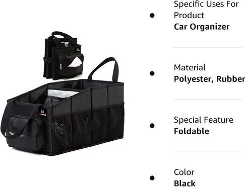 منظم المقعد الأمامي للسيارة من FoxBoxUsa - صندوق المناديل وحامل الأكواب - منظم المقعد الخلفي للسيارة بين المقاعد - منظم أرضية مقعد الراكب تحت المقعد - حاوية تخزين شرطة المقعد الخلفي in Kuwait