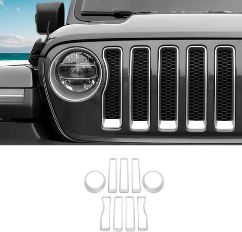حشوة شبكة شبكية SQQP + غطاء خفيف للمصابيح الأمامية متوافق مع 2018-2023 Jeep Wrangler JL JLU (أرجواني) in Saudi Arabia