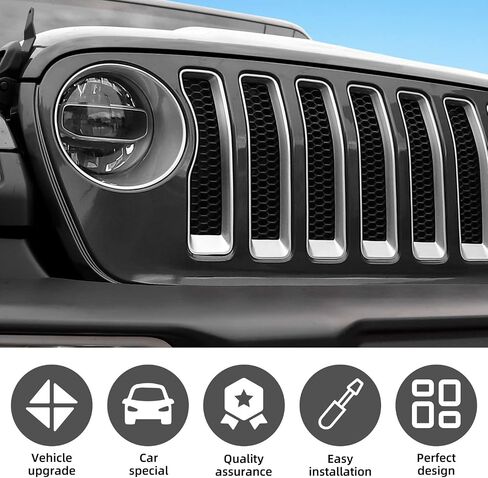 حشوة شبكة شبكية SQQP + غطاء خفيف للمصابيح الأمامية متوافق مع 2018-2023 Jeep Wrangler JL JLU (أرجواني) in Saudi Arabia
