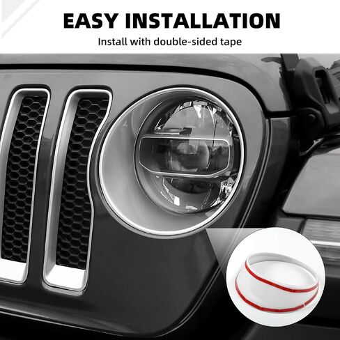 حشوة شبكة شبكية SQQP + غطاء خفيف للمصابيح الأمامية متوافق مع 2018-2023 Jeep Wrangler JL JLU (أرجواني) in Saudi Arabia