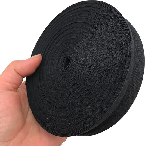 PEPPERLONELY 30 Yards 25mm (1 Inch) 100% Cotton Single Fold Bias Type Bias Binding for Sewing and Hemming Ribbon - Black in Saudi Arabia