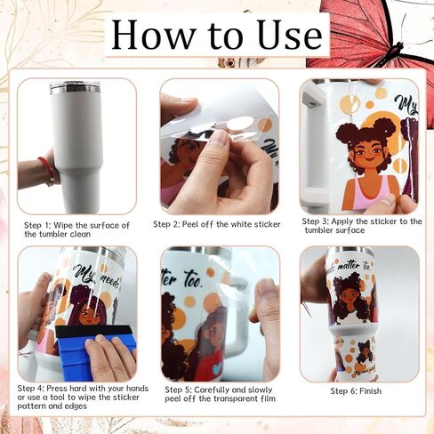 UV DTF Cup Wrap - 3 Set Flower UV DTF Cup Wraps for 40 oz Tumbler Butterfly Uvdtf Cup Wraps Plant Personalized Waterproof UV DTF Wraps for Glass Cups Wood Crafts in Kuwait