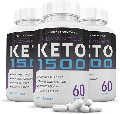 (3 Pack) Advanced Keto 1500 Keto Pills 1275MG New & Improved Formula Contains Apple Cider Vinegar Extra Virgin Olive Oil Powder Green Tea Leaf 180 Capsules in Kuwait