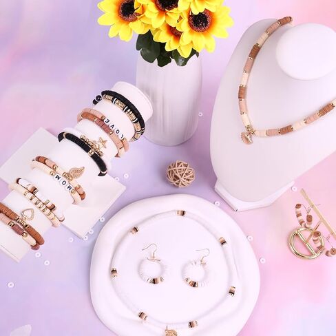 Pubiseed 4000PCS Earth Tone Clay Beads Bracelet Making Kit, Friendship Bracelet Kits with Letters for Girls Adults Jewelry Making Include Golden Spacer Beads Birthday Gift in Saudi Arabia