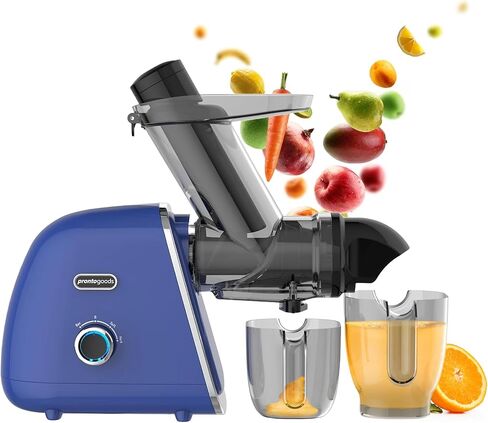 Masticating Juicer Cold Press Slow Juicer Machine - Whole Fruit and Vegetable Juice Extractor, Multiple Filters, Easy to Clean, Durable - Blue in Kuwait