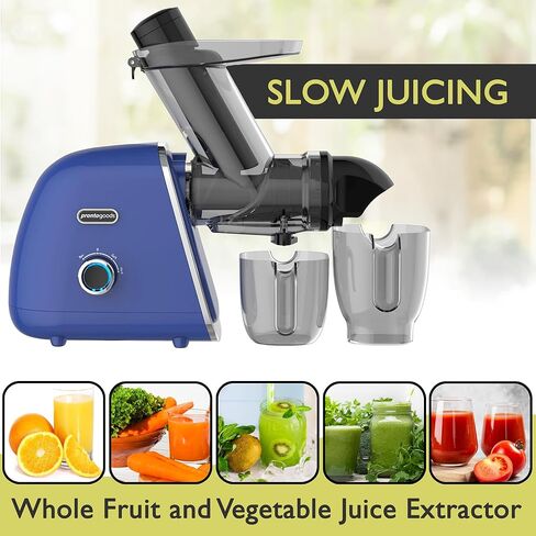 Masticating Juicer Cold Press Slow Juicer Machine - Whole Fruit and Vegetable Juice Extractor, Multiple Filters, Easy to Clean, Durable - Blue in Kuwait