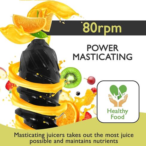 Masticating Juicer Cold Press Slow Juicer Machine - Whole Fruit and Vegetable Juice Extractor, Multiple Filters, Easy to Clean, Durable - Blue in Kuwait