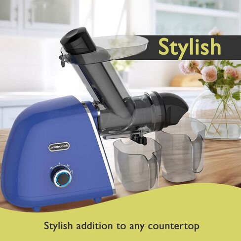 Masticating Juicer Cold Press Slow Juicer Machine - Whole Fruit and Vegetable Juice Extractor, Multiple Filters, Easy to Clean, Durable - Blue in Kuwait