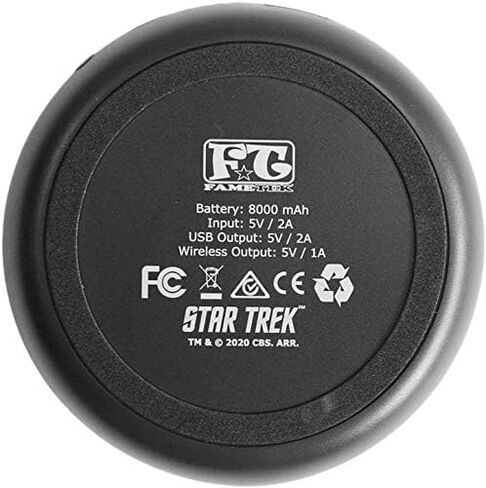 شاحن Star Trek اللاسلكي مع بطارية احتياطية مدمجة للشحن السلكي واللاسلكي عبر USB. شاحن هاتف محمول مع شعار مضاء بالزجاج الملون. هدايا ستار تريك والمقتنيات والأدوات in Kuwait
