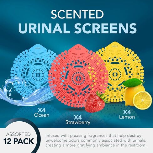 NeoSmell Luxury Urinal Screen Deodorizer (12 Pack), Multi-Scented Urinal Cakes for High-Traffic Restrooms, Urinal Screen Deodorizer for Lasting Odor Control, Anti Splash Urinal Pads Fit Most Urinals in Saudi Arabia