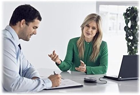 Sennheiser SP 10 (506047) - Sound-Enhanced, User-Friendly Mobile Speaker Phone | For Desk/Mobile Phone & Softphone/PC Connection | with Omni-Directional Microphone & Major UC Platform Compatibility in Saudi Arabia