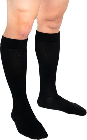 Royfa Cotton compression socks for Women and Men, 20-30 mmHg support stockings, Closed Toe circulator compression sock (X-Large, Ebony) in Saudi Arabia