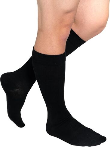 Royfa Cotton compression socks for Women and Men, 20-30 mmHg support stockings, Closed Toe circulator compression sock (X-Large, Ebony) in Saudi Arabia