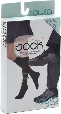 Royfa Cotton compression socks for Women and Men, 20-30 mmHg support stockings, Closed Toe circulator compression sock (X-Large, Ebony) in Saudi Arabia