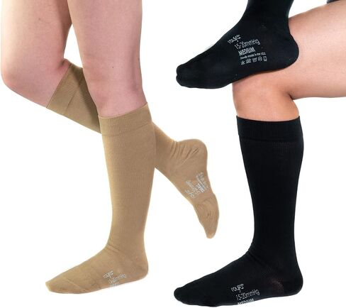Royfa Cotton compression socks for Women and Men, 20-30 mmHg support stockings, Closed Toe circulator compression sock (X-Large, Ebony) in Saudi Arabia