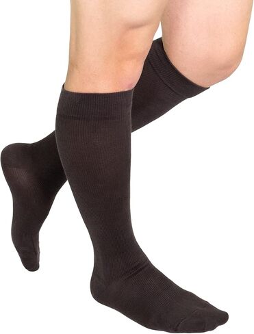 Royfa Cotton compression socks for Women and Men, 20-30 mmHg support stockings, Closed Toe circulator compression sock (X-Large, Ebony) in Saudi Arabia
