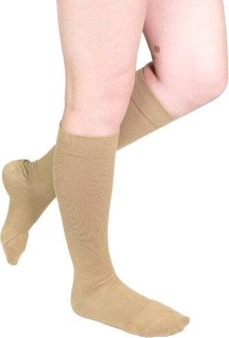 Royfa Cotton compression socks for Women and Men, 20-30 mmHg support stockings, Closed Toe circulator compression sock (X-Large, Ebony) in Saudi Arabia