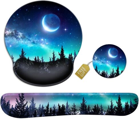 Keyboard Wrist Rest & Mouse Wrist Rest Pad & Coaster, Made of Memory Foam, Ergonomic Support, Easy Typing and Relieve Wrist Pain, Perfect for Gaming, Computer, Office, Laptop, Animal in Saudi Arabia