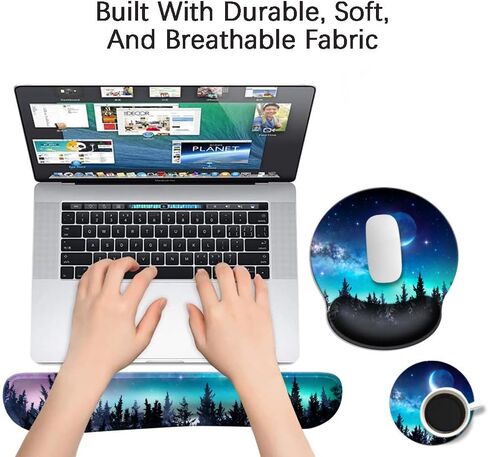 Keyboard Wrist Rest & Mouse Wrist Rest Pad & Coaster, Made of Memory Foam, Ergonomic Support, Easy Typing and Relieve Wrist Pain, Perfect for Gaming, Computer, Office, Laptop, Animal in Saudi Arabia