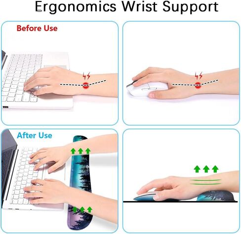 Keyboard Wrist Rest & Mouse Wrist Rest Pad & Coaster, Made of Memory Foam, Ergonomic Support, Easy Typing and Relieve Wrist Pain, Perfect for Gaming, Computer, Office, Laptop, Animal in Saudi Arabia