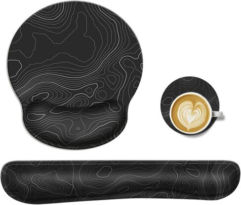 Keyboard Wrist Rest & Mouse Wrist Rest Pad & Coaster, Made of Memory Foam, Ergonomic Support, Easy Typing and Relieve Wrist Pain, Perfect for Gaming, Computer, Office, Laptop, Animal in Saudi Arabia