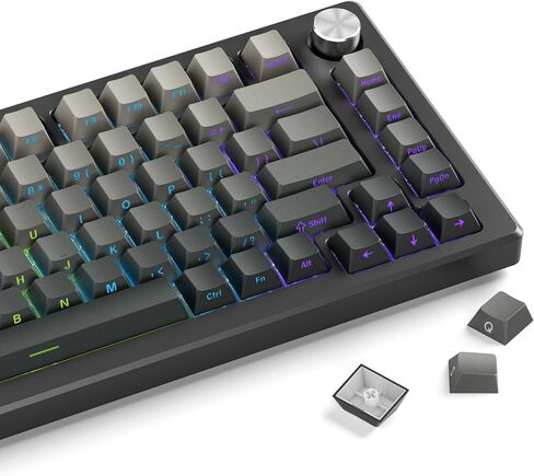 Shine Through PBT Keycaps, Double Shot Side Printed Keycaps,Cherry Profile Dye-Sub Key Caps, Japanese Anime Keycap Set for Mechanical Keyboards with MX Switches- Only Keycaps in Saudi Arabia