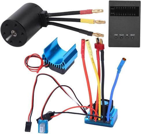 مجموعة VGEBY RC Motor ESC، محرك 3650 3900KV + ESC بدون فرش + حوض حراري + ملحقات مجموعة بطاقات البرنامج المتوافقة مع ملحقات السيارة طراز RC (120A) in Saudi Arabia
