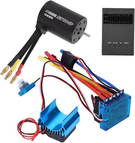 مجموعة VGEBY RC Motor ESC، محرك 3650 3900KV + ESC بدون فرش + حوض حراري + ملحقات مجموعة بطاقات البرنامج المتوافقة مع ملحقات السيارة طراز RC (120A) in Saudi Arabia
