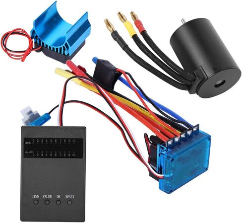 مجموعة VGEBY RC Motor ESC، محرك 3650 3900KV + ESC بدون فرش + حوض حراري + ملحقات مجموعة بطاقات البرنامج المتوافقة مع ملحقات السيارة طراز RC (120A) in Saudi Arabia