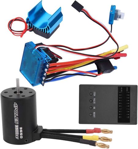 مجموعة VGEBY RC Motor ESC، محرك 3650 3900KV + ESC بدون فرش + حوض حراري + ملحقات مجموعة بطاقات البرنامج المتوافقة مع ملحقات السيارة طراز RC (120A) in Saudi Arabia