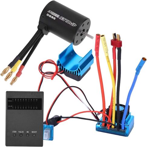 مجموعة VGEBY RC Motor ESC، محرك 3650 3900KV + ESC بدون فرش + حوض حراري + ملحقات مجموعة بطاقات البرنامج المتوافقة مع ملحقات السيارة طراز RC (120A) in Saudi Arabia