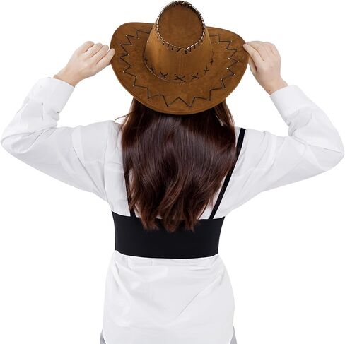 choyaxo Western Cowboy Costume Set Including Cowgirl Hat Heart Shaped Sunglasses and Bandana for Halloween， in Saudi Arabia