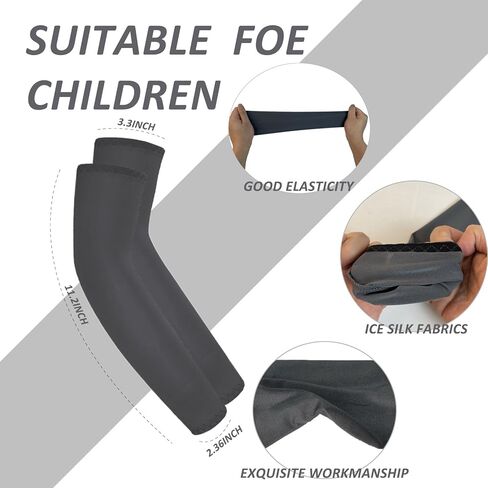 12 زوجًا من PUTOYZZLE للجنسين للحماية من الأشعة فوق البنفسجية وأكمام تبريد من الحرير الجليدي للأطفال من سن 4 إلى 9 سنوات... in Kuwait