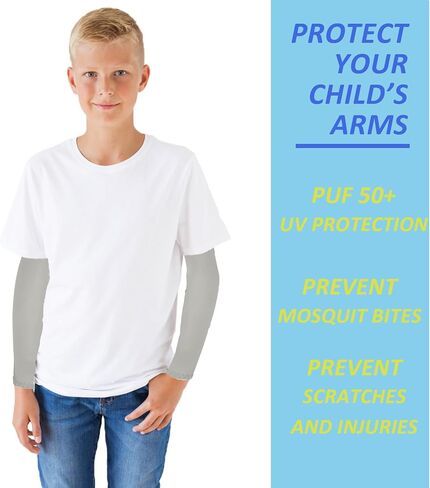 12 زوجًا من PUTOYZZLE للجنسين للحماية من الأشعة فوق البنفسجية وأكمام تبريد من الحرير الجليدي للأطفال من سن 4 إلى 9 سنوات... in Kuwait