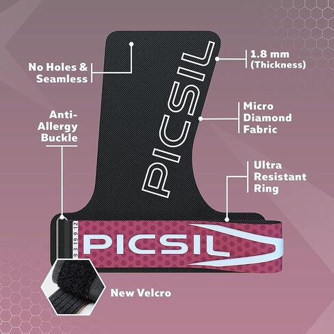 PICSIL Golden Eagle Hand Grips, Fingerless Grip Gloves Wrist Support for Weightlifting & Gymnastics with Micro-Diamond Technology for Magnesium Retention, Blocks Tears & Blisters in Saudi Arabia