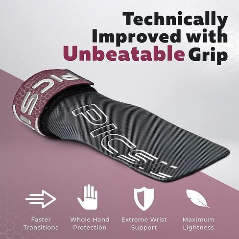 PICSIL Golden Eagle Hand Grips, Fingerless Grip Gloves Wrist Support for Weightlifting & Gymnastics with Micro-Diamond Technology for Magnesium Retention, Blocks Tears & Blisters in Saudi Arabia
