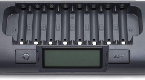 شاحن باوركس المستقل 8 خلايا ذكي مع 2700 مللي أمبير في الساعة NiMH، رمادي (MH-C800S8AA27) in Kuwait