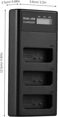 شاحن بطارية Sunydog LP-E10 شاحن 3 فتحات مع مؤشرات LED منفذ USB صغير ونوع C + 3 قطع بطاريات LP-E10 7.4 فولت 2300 مللي أمبير متوافقة مع EOS Rebel T3/T5/T6/T7/T100 Kiss X50/X70/X80/X90/ 1100 د in Kuwait