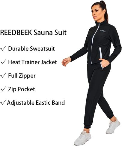 REEDBEEK Sauna Suit Weight Loss Hot Sweat Suits Sauna Pants with Pockets Gym Workout Exercise for Women in Saudi Arabia