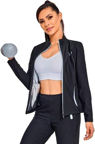 REEDBEEK Sauna Suit Weight Loss Hot Sweat Suits Sauna Pants with Pockets Gym Workout Exercise for Women in Saudi Arabia