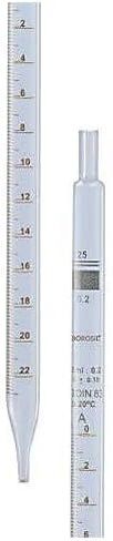 Borosil® ماصات مصلية قابلة لإعادة الاستخدام من الفئة B (ممصات) مع تدرجات كهرمانية دائمة، 5 مل (فواصل زمنية 0.05 مل)، 20/CS in Kuwait