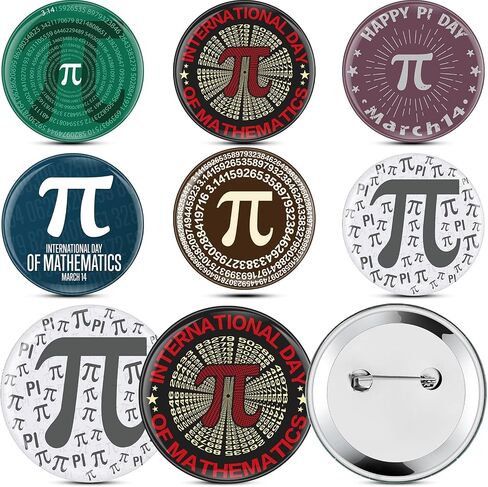 Mathematics Lapel Pin Pi Day Math Pins Metal Round Badges Brooch Jewelry Button Pin Pi Day Gifts Decorations for Men Women Hat Clothing Bag Backpack Jackets Decor, 2.3 Inch in Saudi Arabia
