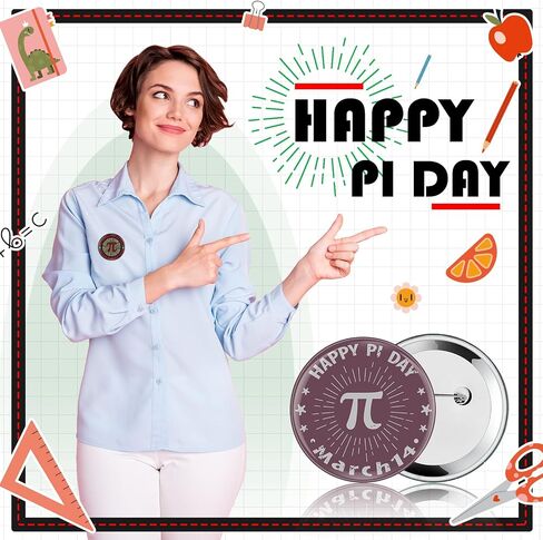 Mathematics Lapel Pin Pi Day Math Pins Metal Round Badges Brooch Jewelry Button Pin Pi Day Gifts Decorations for Men Women Hat Clothing Bag Backpack Jackets Decor, 2.3 Inch in Saudi Arabia