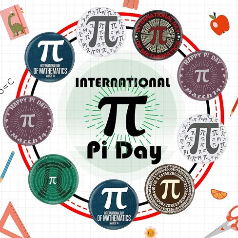 Mathematics Lapel Pin Pi Day Math Pins Metal Round Badges Brooch Jewelry Button Pin Pi Day Gifts Decorations for Men Women Hat Clothing Bag Backpack Jackets Decor, 2.3 Inch in Saudi Arabia
